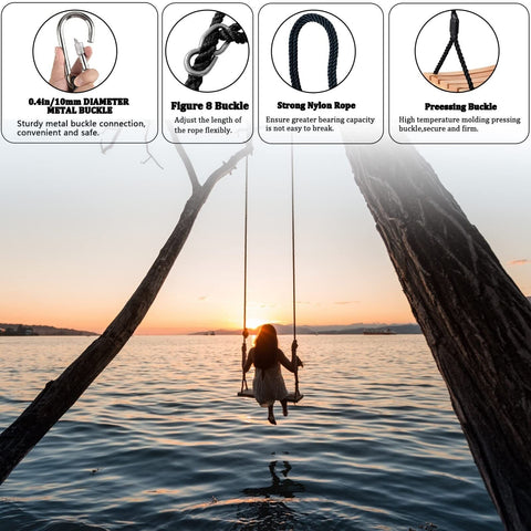 Wooden Swing Seat, Hanging Tree Swing for Adults Kids Outdoor Wood Swing Set ...