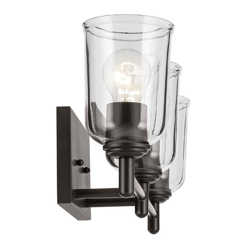 KICHLER Shailene 21" 3-Light Vanity Light with Clear Glass in Olde Bronze, Us...