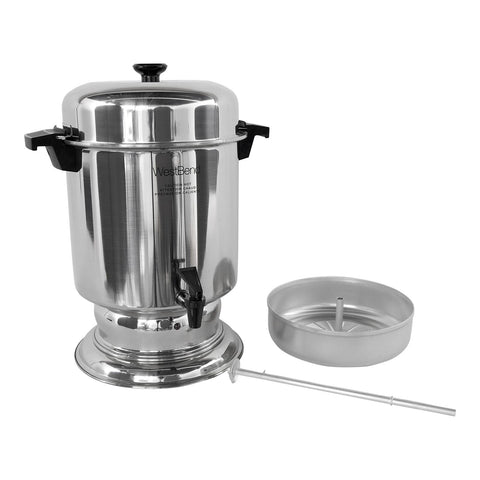 West Bend 13550 Coffee Urn Commercial Polished Stainless Steel Features Autom...