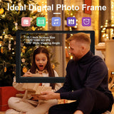 10.1 Inch Digital Picture Frame with 32GB USB Flash Drive, KECAG 1920x1080 HD IPS Screen Digital Photo Frame, Motion Sensor, Video, Music, Share Moments via SD Card or USB, with Remote Control