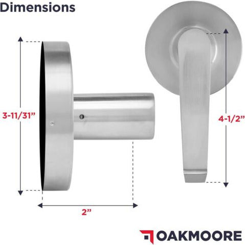 Commercial Door Handle (Passage) Heavy Duty Passage (No Keys), Silver