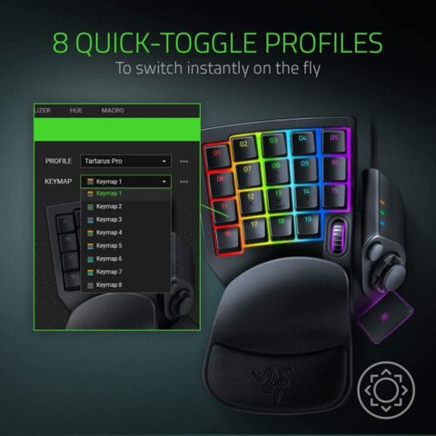 Razer Tartarus Pro Gaming Keypad: Analog-Optical Key Switches - Classic Black