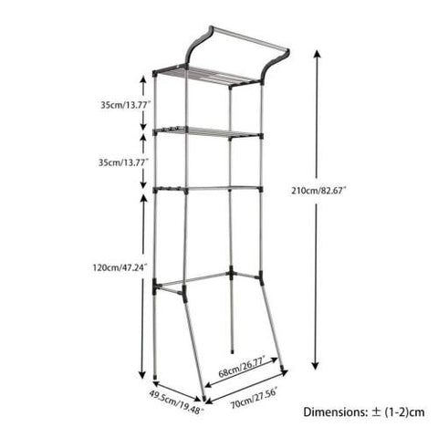 Hershii 3-Tier Laundry Room Shelf Over The 7.67D x 10.85W x 32.55H in, Grey