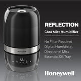 Honeywell Reflection Ultrasonic Cool Mist Humidifier. Top Black