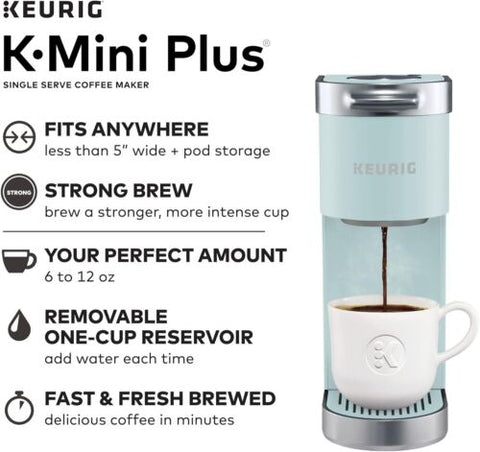 Keurig K-Mini Plus Single Serve K-Cup Pod Coffee Maker, Misty Green