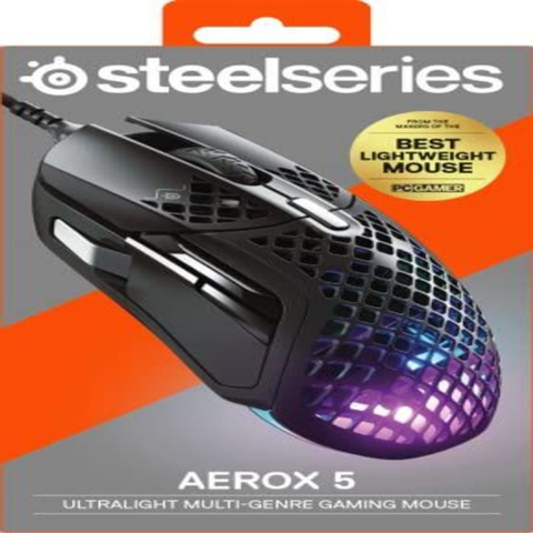 SteelSeries Aerox 5 - Lightweight Gaming Mouse - 18000 CPI -- TrueMove Black