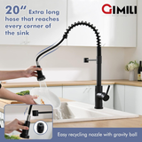 GIMILI Black Touchless Kitchen Faucet Motion Sensor Matte