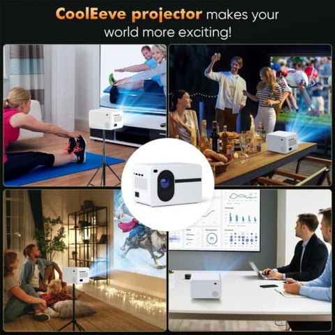 Projector with WiFi and Bluetooth, CoolEeve Portable Outdoor 12000L