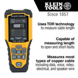 Klein Tools 501-915 Cable Tester, TDR Length Meter Measures...