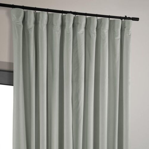 HPD Half Price Drapes Signature Velvet Thermal 100W x 108L, Reflection Grey