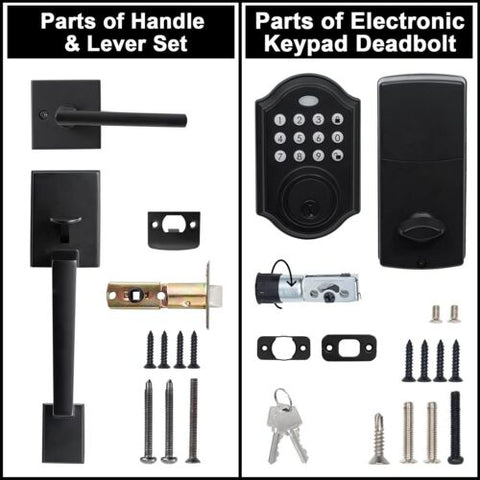 NeuType Electronic Keypad Deadbolt Locks for Doors Keyless Entry Matte Black