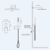 12 Inch Shower Faucet Set, Rainfall System 12 Inch, ‎Brushed Nickel