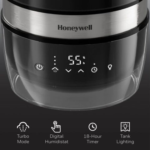 Honeywell Reflection Ultrasonic Cool Mist Humidifier. Top Black