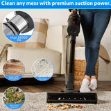 BRITECH Cordless Lightweight Stick Vacuum Cleaner, 500W Motor for Black