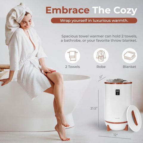 SereneLife Single Touch Towel and Blanket Warmer with Fragrant Disc Cherry