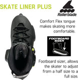 Rollerblade Twister XT Men's Adult Fitness Inline Skate, 6/6.5, BLACK/LIME