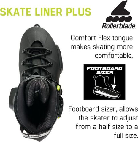 Rollerblade Twister XT Men's Adult Fitness Inline Skate, 6/6.5, BLACK/LIME