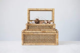 Creative Co-Op Modern Decorative Rectangle Woven Rattan Rectangular, Natural