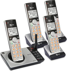 AT&T CL82407 DECT 6.0 4-Handset Cordless Phone for Home 4 Handsets, Silver