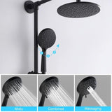 9 Inch Rain Shower Head with Handheld Bathroom Round, Matte Black