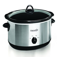 Crock-Pot Large 8 Quart Oval Manual Slow Cooker, 8 QT, Stainless Steel