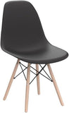 CangLong Modern Mid-Century Shell Lounge Plastic Natural Set of 2, Black