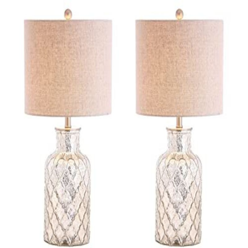 JONATHAN Y JYL1075A-SET2 Set of 2 Table Lamps Alvord 24.5 in, Mercury Silver