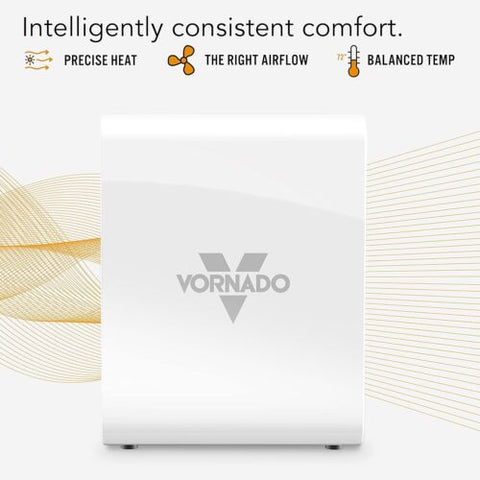 Vornado VMH500 Whole Room Metal Heater with Auto Climate, 2 Heat Ice White