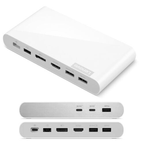 Lenovo 500 USB-C Universal Dock – Laptop USB C Docking Station – Dual White