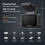 Kingslim D5-4K Dash Cam with WiFi - Front D5 4K Dashcam, Black