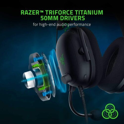 Razer BlackShark V2 Gaming Headset: THX 7.1 Spatial Surround Classic Black