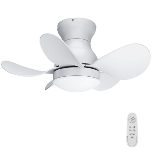 Regair Ceiling Fans with Lights, DC Motor 22 inch Flush Mount 22 inch, White