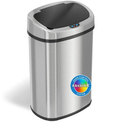 13 Gallon SensorCan Trash Can with Oval Stainless Steel, Steel