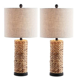 JONATHAN Y JYL6502A-SET2 Set of 2 Table Lamps Elicia 25" Sea 25.0 in, Natural