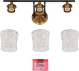 Durent Lighting Bathroom Light Fixtures, Black & Brass 3 Gold