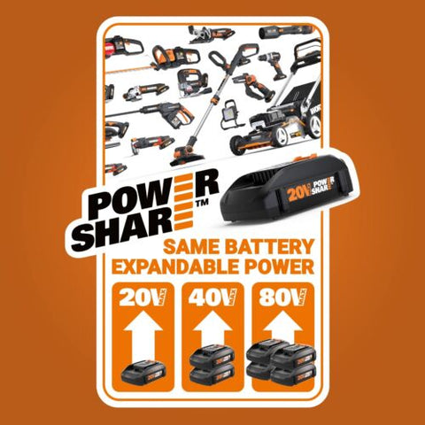 WORX WG545.9 20V Work Air Lithium Multi-Purpose battery not included, Black