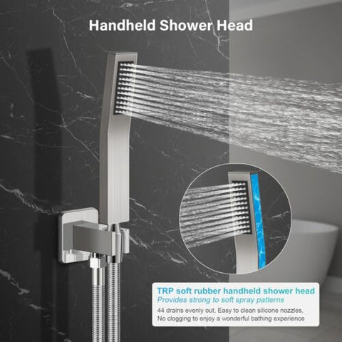 12 Inch Shower Faucet Set, Rainfall System 12 Inch, ‎Brushed Nickel