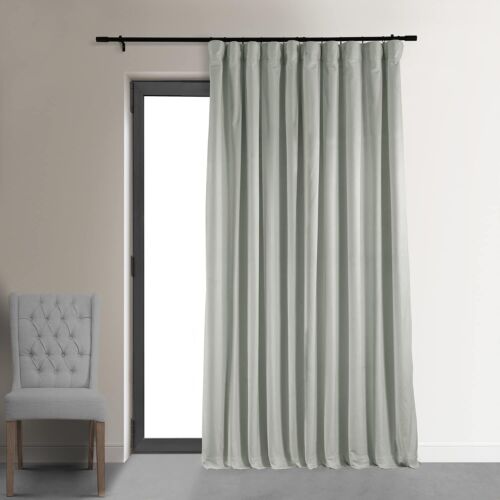 HPD Half Price Drapes Signature Velvet Thermal 100W x 108L, Reflection Grey