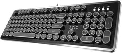 AZIO Retro Typewriter-Inspired Mechanical Keyboard Vintage Black and Silver