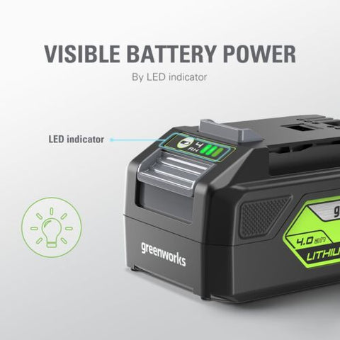 Greenworks 24V 4.0Ah Lithium-Ion Battery (Genuine Battery, Green