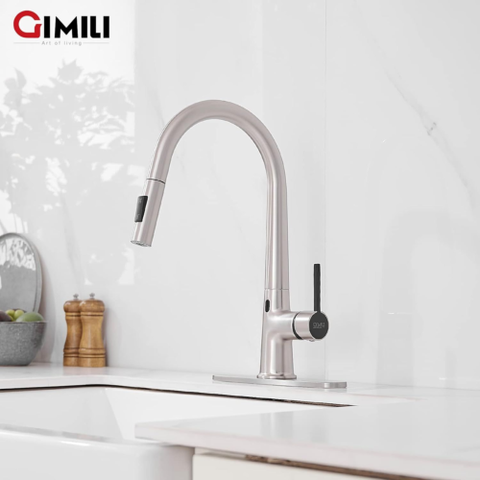 GIMILI Touchless Kitchen Faucet with Pull Down Sprayer, High Brushed Nickel