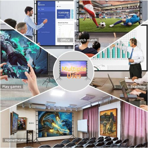 12-Foot Projector Screen and Stand,150 inch Large Indoor Movie Projection...