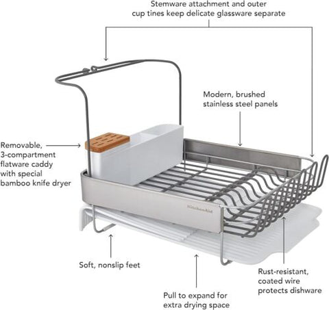 KitchenAid Full Size Compact to Capactiy Expandable Rust 24-Inch, White