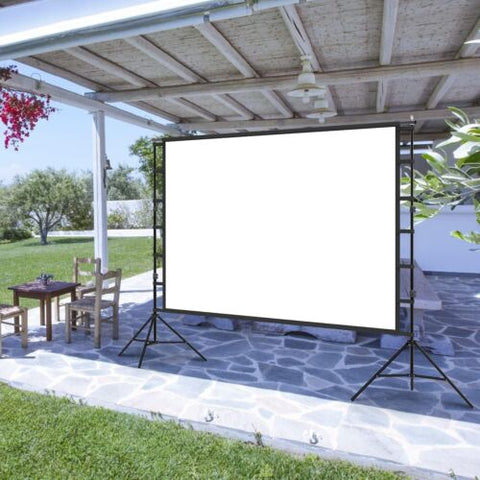 12-Foot Projector Screen and Stand,150 inch Large Indoor Movie Projection...