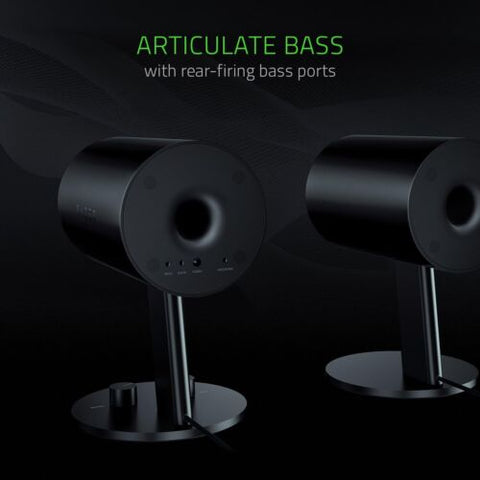 Razer Nommo: Custom Woven Fiberglass 3" Drivers - Rear-Facing Bass Black