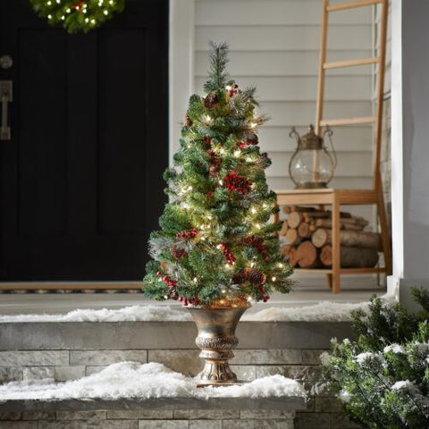 National Tree Company Pre-Lit Artificial Mini Christmas Tree, 4 ft, Green