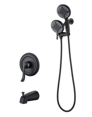 ELLO&ALLO Matte Black Shower Faucet Set with Tub Spout, With Tub,