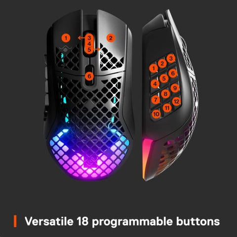 SteelSeries Aerox 9 Wireless – Ultra-Lightweight Gaming Mouse – Onyx