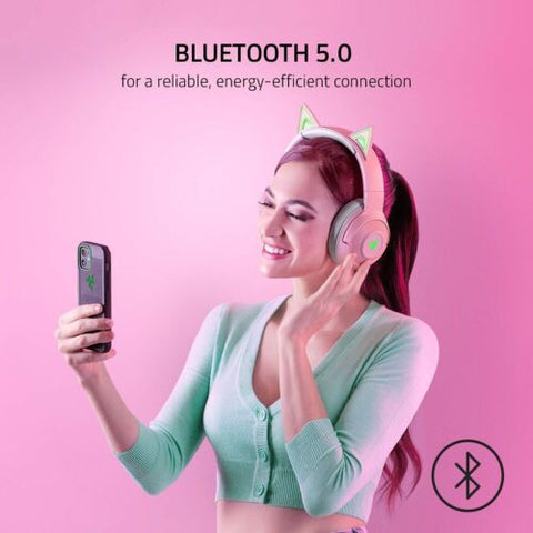 Razer Kraken BT Kitty Edition: Bluetooth 5.0-40ms Low Latency Normal, Pink