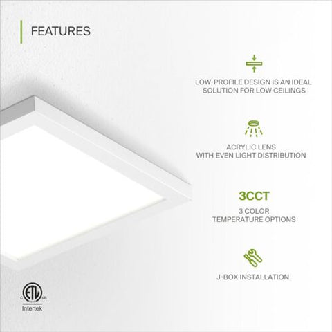 ASD 6 Pack 9 Inch Square LED Flush Mount Ceiling Light White | 6 Pack, 9